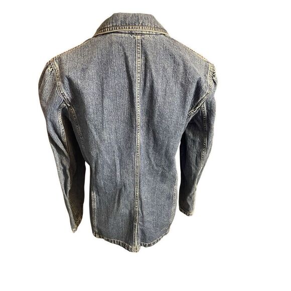 Vintage Liz Claiborne Lizwear Denim Blazer - 90s RARE Classic Jacket Size Large - Picture 3 of 12